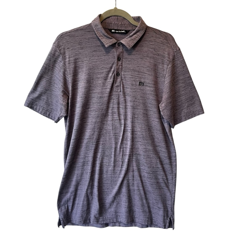 Travis Mathew polo shirt Medium Purple Short sleeve Mens Cotton blend Golf - Picture 1 of 7